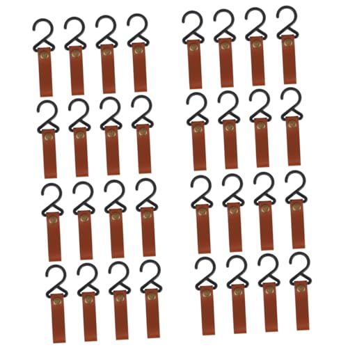 ibasenice 4 Sätze Campinghaken Weiße Haken Zum Aufhängen Hängend Camping -hakenbügel Tragbar Reisebügel Gestell Camping Topf Aufhänger Pu-Haken Nylon Dark Brown 8 Stück * 4 von ibasenice