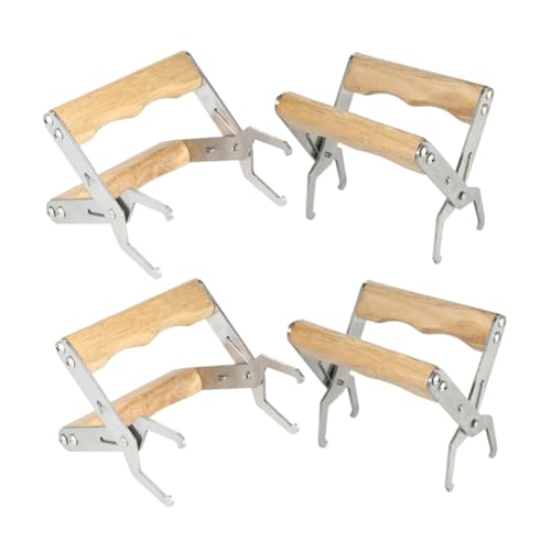 ibasenice 4 Stück Edelstahl Imkerrahmengreifer Teilig mit Ergonomischem Holzgriff Schonend Sicherer Rahmenhalter für Nachhaltige Honigernte Imkereizubehör ibasenice 4 Stück Edelstahl Imkerrahmengreifer Teilig mit Ergonomischem Holzgriff Schonend Sicherer Rahmenhalter für Nachhaltige Honigernte Imkereizubehör von ibasenice