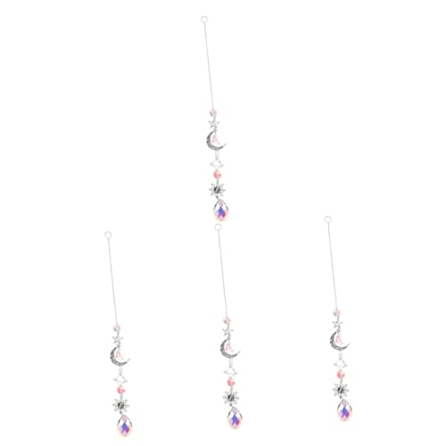 ibasenice 4 Stück Kristall Suncatcher Garten Deko Leichtes Hängendes Ornament für Feiern für Fenster Balkon Garten Reflektiert Sonnenlicht und Bringt Glück von ibasenice