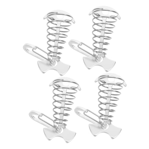 ibasenice 4 Stück Teiliges Fischgrät Zeltheringe mit Federclips Winddichte Zeltspanner für Outdoor Camping Einsetzbar für Wanderungen Robuster Wiederverwendbarer Zeltnagel in Silber von ibasenice
