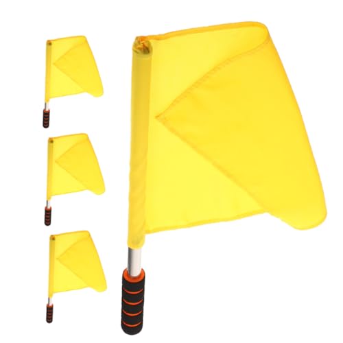 ibasenice 4 Stück Teiliges Kleine Handgehaltene Signalfahnen aus Verschleißfestem für Sportwettkämpfe und Partydekoration Gelbe Parade und Winke Flaggen für Fußball Volleyball von ibasenice