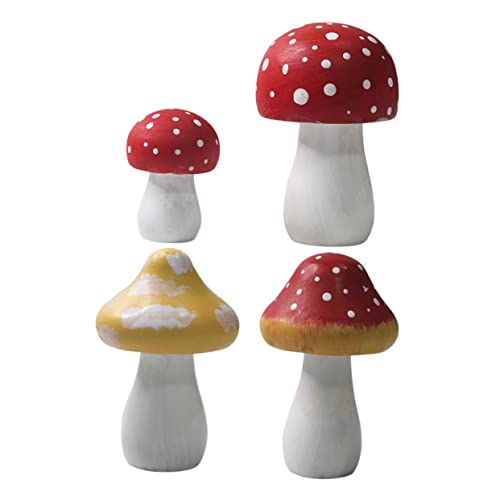 ibasenice 4 Stück Teiliges Pilz Deko Miniatur Garten Zubehör Langlebig für Tisch Sukkulenten Mikrolandschaft Bücherregal Dekoration Passend für Wohn Außenbereich von ibasenice