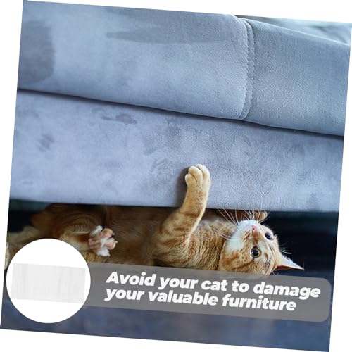 ibasenice 4 Stück Teiliges Selbstklebender Katzen Kratzschutz aus Flexiblem PVC Biegsame Kratzfolien für Sofaarmlehnen und Möbel Weiß Widerstandsfähig und Unauffällig zur Effektiven von ibasenice