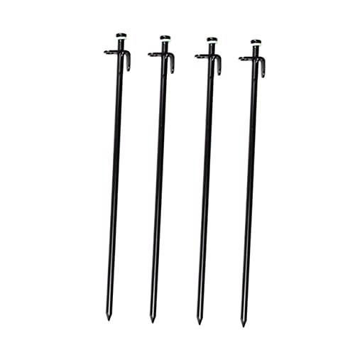 ibasenice 4 Stück Teiliges Zeltheringe Stahlnägel mit Nachtleuchtendem Ring Rostfrei Robust für Harten Boden Gras EIS Zugloch und Haken für Zelt Markise Pavillon Camping von ibasenice