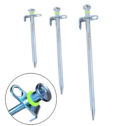 ibasenice 4 Stück Teiliges Zeltheringe aus Rostfreiem Stahl Fluoreszierender Ringe Wetterfeste Bodenanker für Outdoor Zelte Vordächer und Pavillons Stabile Befestigung Gras Erde und EIS mit von ibasenice