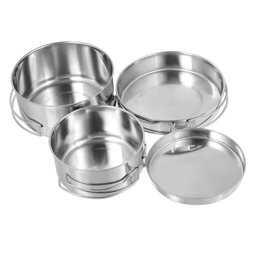 ibasenice 4Stücke Kochgeschirr Set Teilig Stapelbares Camping Topf Pfannen Set für Outdoor Picknick mit Antihaftbeschichtung zu Reinigen und Platzsparend für Camping von ibasenice