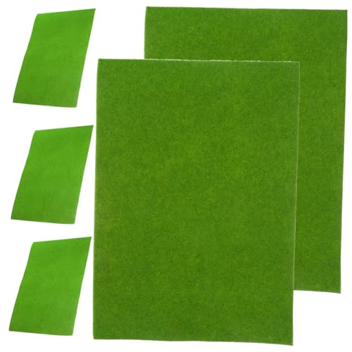 ibasenice 5 Stück Mit Nylon beflocktes Gras Grasmatte Grasteppich Kunstrasen Rasengras im Freien Modell Rasen Sandbrettrasen gefälschter Rasen schmücken Fake Gras Pad Plastik Light Green von ibasenice