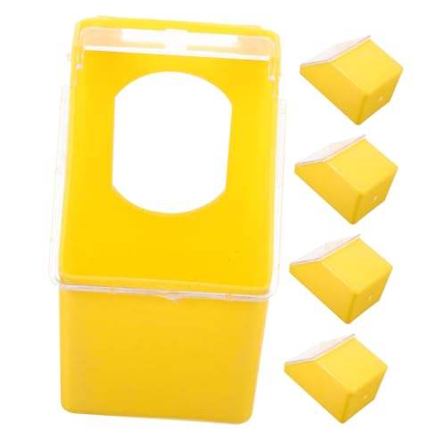 ibasenice 5 Stück Teiliges Hängendes Tauben-futterspender Stabilem Kunststoff mit Schutzdeckel Einzelnem Futterloch Gelb Hygienischer Vogelkäfig-futterbehälter für Wellensittiche Wachteln ibasenice 5 Stück Teiliges Hängendes Tauben-futterspender Stabilem Kunststoff mit Schutzdeckel Einzelnem Futterloch Gelb Hygienischer Vogelkäfig-futterbehälter für Wellensittiche Wachteln von ibasenice