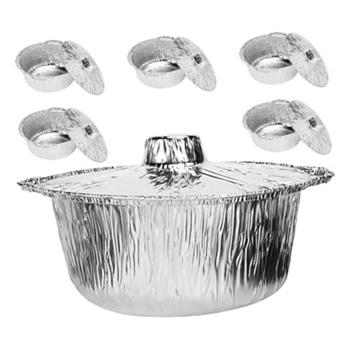 ibasenice 6 Stück Aluminium Folienpfannen mit Deckel Einweg Kochtöpfe Praktische und Leicht Transportierbare Lösung für Grill BBQ Picknick und Camping Hitzebeständig und Platzsparend ibasenice 6 Stück Aluminium Folienpfannen mit Deckel Einweg Kochtöpfe Praktische und Leicht Transportierbare Lösung für Grill BBQ Picknick und Camping Hitzebeständig und Platzsparend von ibasenice
