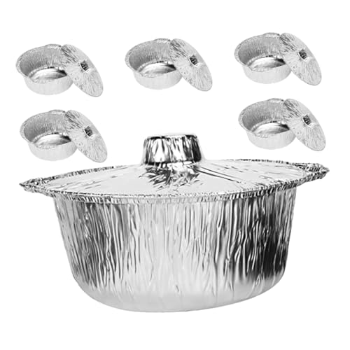 ibasenice 6 Stück Teiliges Aluminium Töpfe mit Deckel Runde Alufolie für Grillen Kochen Aufbewahren für und Camping ibasenice 6 Stück Teiliges Aluminium Töpfe mit Deckel Runde Alufolie für Grillen Kochen Aufbewahren für und Camping von ibasenice