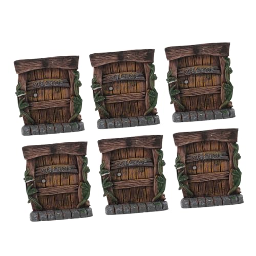ibasenice 6 Stück Teiliges Miniatur-Tür Wetterfestem Resin Realistische Garten Bonsai-deko Platzsparende Miniaturhäuser für Baumstamm Wanddekoration für Outdoor-feengärten ibasenice 6 Stück Teiliges Miniatur-Tür Wetterfestem Resin Realistische Garten Bonsai-deko Platzsparende Miniaturhäuser für Baumstamm Wanddekoration für Outdoor-feengärten von ibasenice