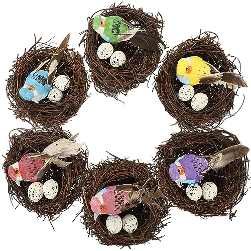 ibasenice 6 Stück Teiliges Set Rattan Vogelnest Deko Künstliches Vogelhaus Ornament mit Eiern für und Ostern Handgewebt Leicht Kreativ Vielseitig Einsetzbar ibasenice 6 Stück Teiliges Set Rattan Vogelnest Deko Künstliches Vogelhaus Ornament mit Eiern für und Ostern Handgewebt Leicht Kreativ Vielseitig Einsetzbar von ibasenice