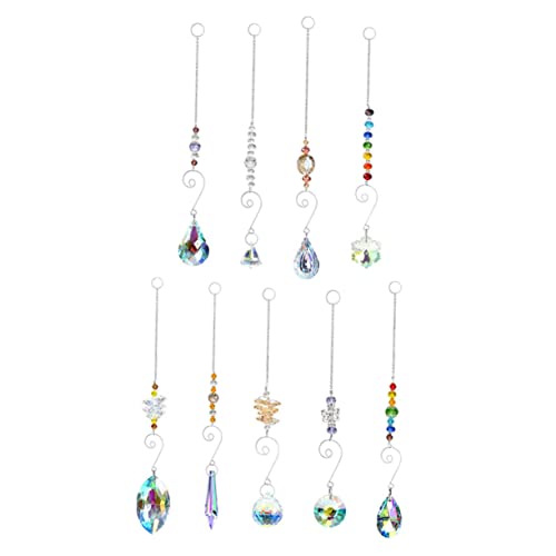 ibasenice 9Stücke Kristall Deckenlampe Ornamente für Garten und Fenster Dekorative Hängekristalle für Regenbogen Effekte Kristalldekor für Schlafzimmer und Wohnzimmer von ibasenice