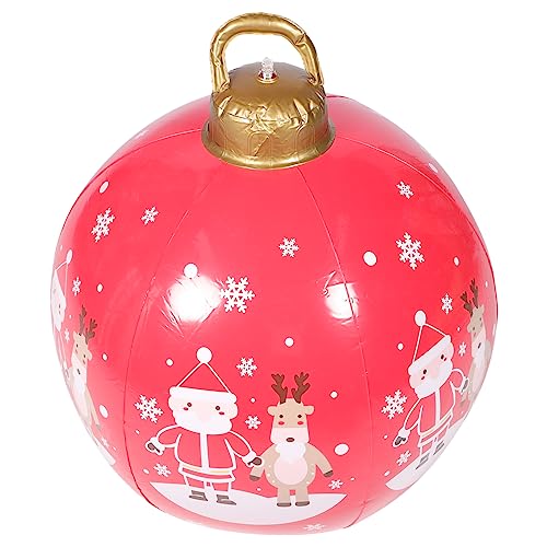 ibasenice Aufblasbare Große Weihnachtskugel Rot PVC Übergroße Weihnachtsdeko für Innen und Außen Wetterfeste Party Hängedekoration Einfach Aufzublasen für Garten Terrasse Wohnzimmer von ibasenice