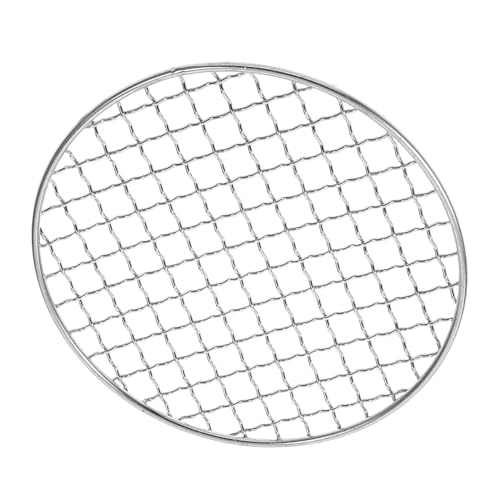 ibasenice BBQ Grid Kleines Kühlregal Mesh-grillmatte Drahtgrillnetz Grill Flach Runde Barbecue Grill Rost Grill Topper Rundes Grillgitter Barbecue-grillnetz Grillplatte Edelstahldraht Silver von ibasenice