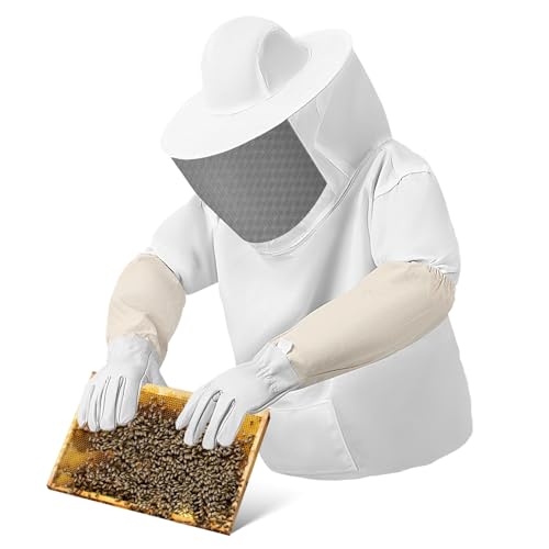 ibasenice Beekeeper Suit für Herren Atmungsaktive Imkerjacke mit Haube und Schützenden Handschuhen Stichfest und für Bienenzucht und Outdoor Aktivitäten ibasenice Beekeeper Suit für Herren Atmungsaktive Imkerjacke mit Haube und Schützenden Handschuhen Stichfest und für Bienenzucht und Outdoor Aktivitäten von ibasenice