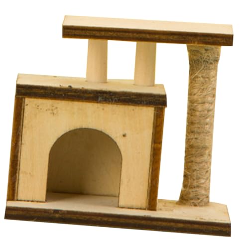 ibasenice Dekorative Mini Haus Deko Niedliche Miniatur Katzen Kratzbaum Figur für Puppenhaus und Mikrolandschaft Hochwertiges Geschenkidee für Freunde Realistische Mini Dekoration von ibasenice