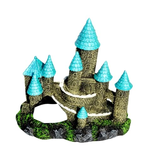ibasenice Dekoratives Aquarium Ornament Schloss Modell Naturgetreue Aquarienzubehör Deko für Fischbecken Schadstofffrei Pflegeleicht Geeignet für Aquarienlandschaft und Terrarienfans von ibasenice