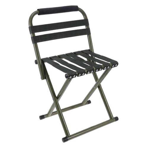 ibasenice Faltbarer Outdoor Klappstuhl mit Rückenlehne Tragbarer Anglerstuhl aus Oxford und Stahl Leicht zu Tragen Robust für Picknick Camping und Grillen in Grün von ibasenice