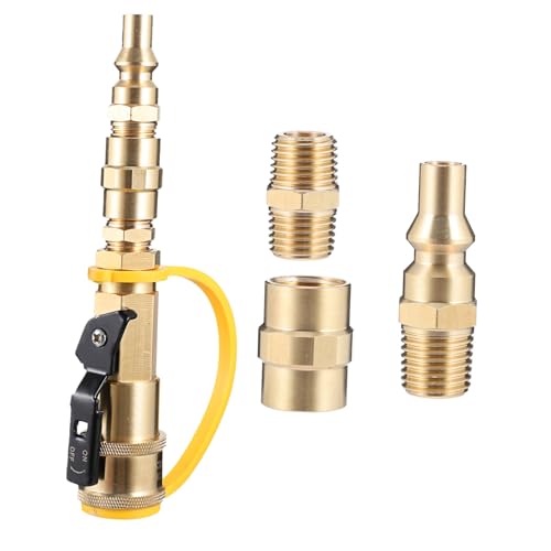 ibasenice Gasadapter aus Massivem Messing Schnellanschluss mit Absperrventil Korrosionsbeständig Geeignet für Wohnwagen Gasgrills Boote Outdoor BBQ und Camping ibasenice Gasadapter aus Massivem Messing Schnellanschluss mit Absperrventil Korrosionsbeständig Geeignet für Wohnwagen Gasgrills Boote Outdoor BBQ und Camping von ibasenice