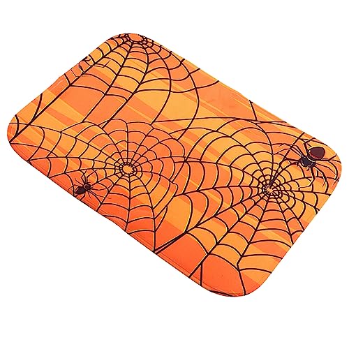 ibasenice Halloween Fußmatte rutschfest Dekorative Küchenteppich mit Kreativen Halloween Elementen Waschbare Badvorleger für Badezimmer und Eingänge Flanellmaterial für und Nutzung von ibasenice