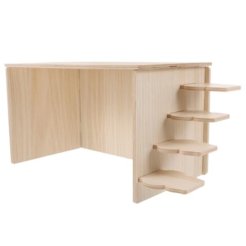 ibasenice Hamster Holzhaus aus Massivem Holz mit Leiter Robustes Nagetierversteck Kleines Meerschweinchen Versteck und Spielhaus für Kleintiere Rutschfestes Haustierhaus für Hamster und von ibasenice