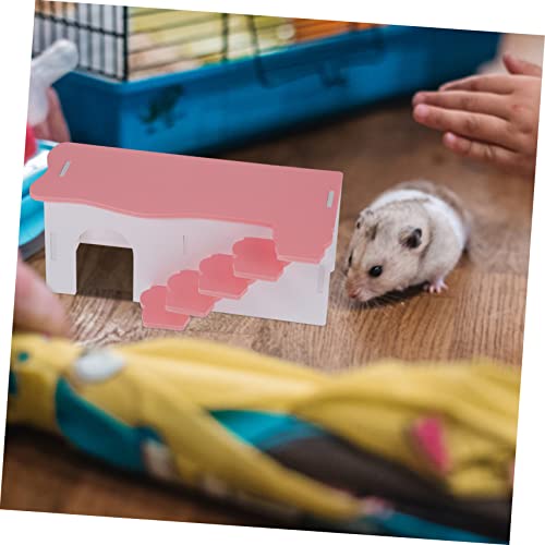ibasenice Hamster Versteck Haus mit Leiter Langlebiges PVC Mehrkammerhaus für Meerschweinchen und Zwerghamster Sicheres Spiel und Ruhehaus Komfortables Nest für Kleine Haustiere von ibasenice