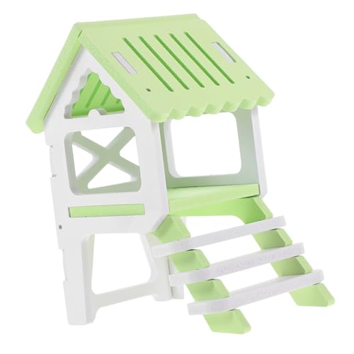 ibasenice Hamster Versteck mit Leiter Grünes Mehrstöckiges Häuschen für Hamster Meerschweinchen Chinchilla Robustes Nagerhaus für Käfig als Rückzugsort und Spielplatz von ibasenice