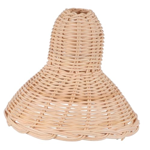 ibasenice Handgewebter Rattan Lampenschirm Handgefertigter Luftdurchlässiger Wicker Lampenschirm für Tischleuchte Dekorativer Boho Pendelleuchte Ersatz für Bar und Wohnzimmer von ibasenice