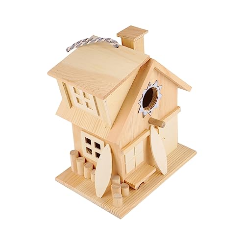 ibasenice Holz Vogelhaus zum Aufhängen Wetterfestes Outdoor Nistkasten Robuste Konstruktion Einfach zu Montieren Landhausstil Gartendekoration für Wildvögel ibasenice Holz Vogelhaus zum Aufhängen Wetterfestes Outdoor Nistkasten Robuste Konstruktion Einfach zu Montieren Landhausstil Gartendekoration für Wildvögel von ibasenice