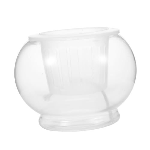 ibasenice Hydroponischer Glas-blumentopf Selbstbewässerndes Rundes Glas-Aquarium Desktop-vase für Zimmerpflanzen und Hydrokultur Elegantes Design Pflegeleicht Vielseitig Einsetzbar von ibasenice