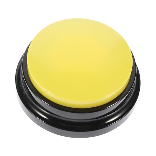 ibasenice Interessanter Sprechender Hundebuzzer mit Aufnahmefunktion Gelber Haustier Kommunikationsbutton für Training und Beschäftigung Interaktives Welpenzubehör Intelligenz und Beziehung von ibasenice