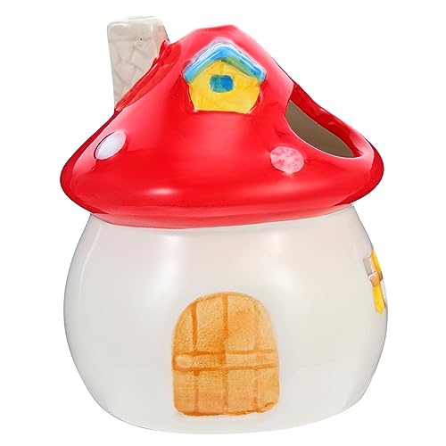 ibasenice Keramik Hamsterhöhle Pilzform Niedrigtemperatur Kühlnest Cartoon Design Kleintierhaus für Hamster Igel Eichhörnchen Sicheres Schlafversteck und Leicht zu Reinigendes Nest von ibasenice