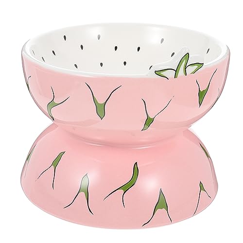 ibasenice Keramik -Katzenfutter -Topf drinnen Haustier Schüsseln geformt schöner Hundenapf Katzennapf Hundenapf für den Haushalt Floor Pet Bowl Fressnapf aus Keramik Rosa von ibasenice