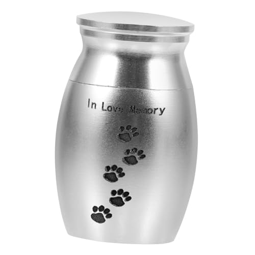 ibasenice Kleine Haustierurne aus Miniatur Urne für Katzen und Hunde Aschebehälter mit Deckel Verarbeitet für Erinnerungsstücke Silberfarben ibasenice Kleine Haustierurne aus Miniatur Urne für Katzen und Hunde Aschebehälter mit Deckel Verarbeitet für Erinnerungsstücke Silberfarben von ibasenice