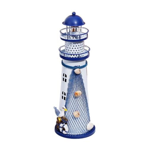 ibasenice LED Decor Schmuck Zubehör Outdoor Decor Leuchtturm Handwerk Leuchtturm Dekoration Leuchtturm Wohnkultur Schmücken Dekorationen Hause Leuchtturm Ornament Eisen Leuchtturm Eisen von ibasenice