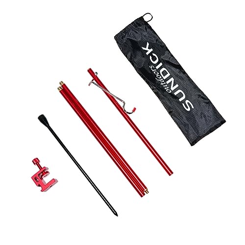 ibasenice Laternenständer Camping Aluminium Klappbarer Lichtmast Tragbar für Outdoor Aktivitäten Einbeiniger Zusammenklappbarer Lampenmast mit Flaschenöffner und Einfacher Installation von ibasenice