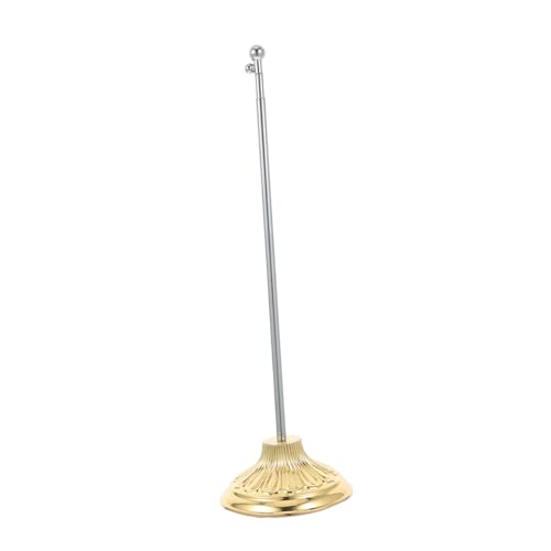 ibasenice Metallischer Tischflaggenständer mit Stabiler Basis Eleganter Fahnenmast für Schreibtisch und Konferenzraum für Kleine Flaggen und Dekorative Zwecke von ibasenice