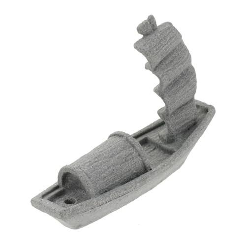 ibasenice Mikro-Landschaftsboot Fischtankdekoration Boot-Pflanzer-Ornament Kleines Boot-Aquarium- gefälschte Bootsverzierung Simulationsboot- Blausteinpulver Grey von ibasenice