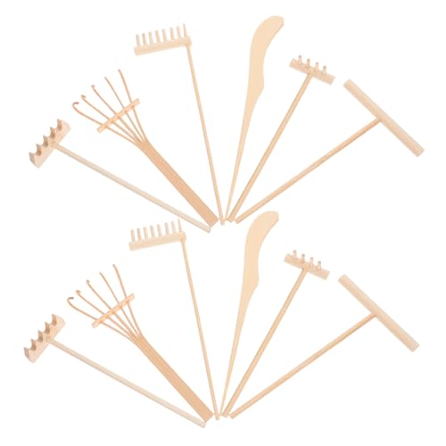 ibasenice Mini Zen Garten Set Miniatur Sandrechen und Zen Garten Werkzeuge aus Naturmaterial für Desktop Dekor Entspannung und Meditation im Home Office Inklusive Sandstempel und Zubehör von ibasenice