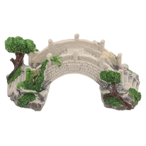 ibasenice Miniatur Aquarienbrücke aus Harz Dekorative Bogenbrücke für Gartenteich und Terrarium Sicher und Langlebig mit Rutschfester Oberfläche für Schildkröten und Kleine Wasserlebewesen von ibasenice
