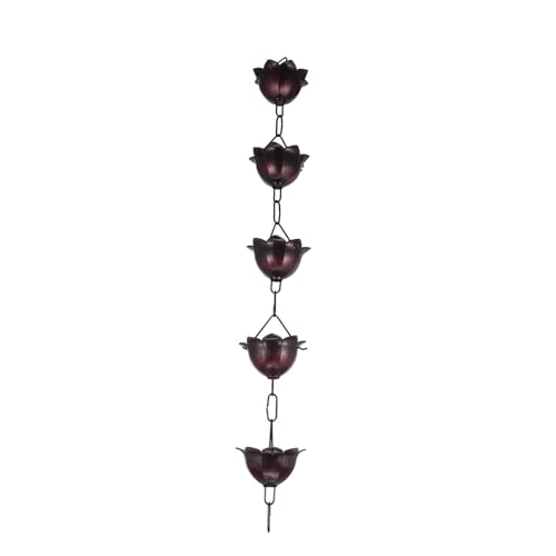 ibasenice Moderner Blumendesign Regenkette aus Korrosionsbeständigem Metall für Dachrinne Dekorative Wassersammlung Alternative zu Fallrohren Langlebige Entwässerungskette für Garten und ibasenice Moderner Blumendesign Regenkette aus Korrosionsbeständigem Metall für Dachrinne Dekorative Wassersammlung Alternative zu Fallrohren Langlebige Entwässerungskette für Garten und von ibasenice