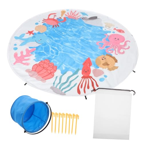 ibasenice Multifunktionale Strandmatte Rund Sanddicht Tragbar Vielseitige Outdoor Picknick und Campingdecke Sicherer Spielbereich Kompatibel mit Planschbecken von ibasenice