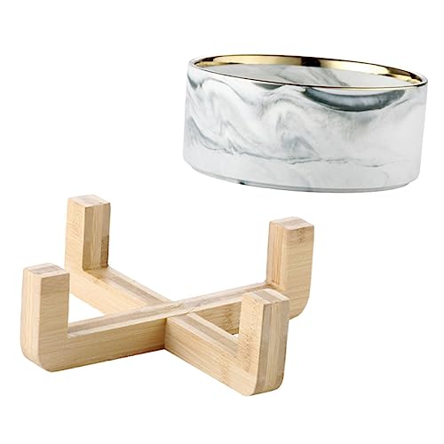 ibasenice Nordische Futternapf mit Marmoroptik Keramik Napf mit Holzgestell Langlebiger Hund und Katzen Futter und Wassernapf Einfache Fördert Saubere Haltung für Welpen und Kleine ibasenice Nordische Futternapf mit Marmoroptik Keramik Napf mit Holzgestell Langlebiger Hund und Katzen Futter und Wassernapf Einfache Fördert Saubere Haltung für Welpen und Kleine von ibasenice