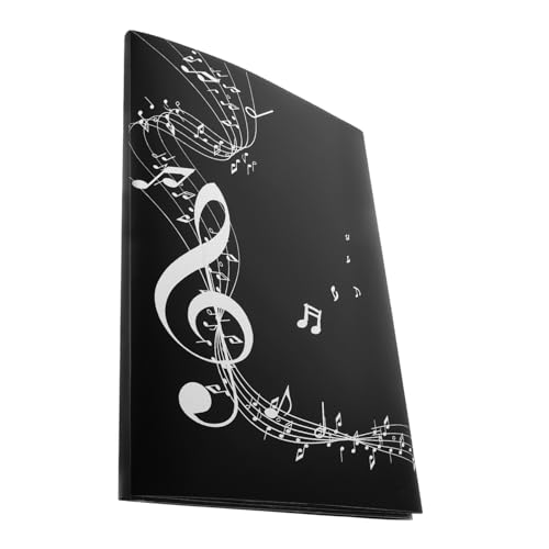 ibasenice Ordner Musik Ordner für Klavier Musikordner Ordner für Chormusik Klavierseitenhalter Musikbindemittel Ordner für Musik Chorbuchhalter Seitenhalter für Musiknotizen PVC Schwarz von ibasenice