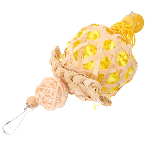 ibasenice Papagei Kauspielzeug aus Robustem mit Glocke Hängendes Vogels Shredding für Käfig Geeignet für Wellensittiche und Kleine Vögel Langlebig und Sicher von ibasenice