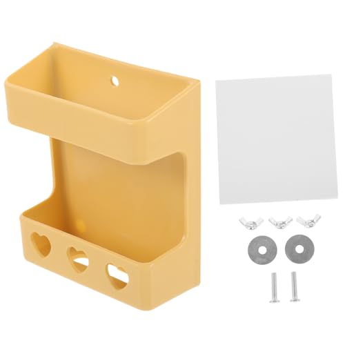 ibasenice Papageien Futterspender mit Schraubmontage Kunststoff Vogelkäfig Gemüsehalter Cockatiel Futterbox für Wellensittiche und Kleine Vögel Gelber Futternapf für Vogelkäfig Leicht zu von ibasenice