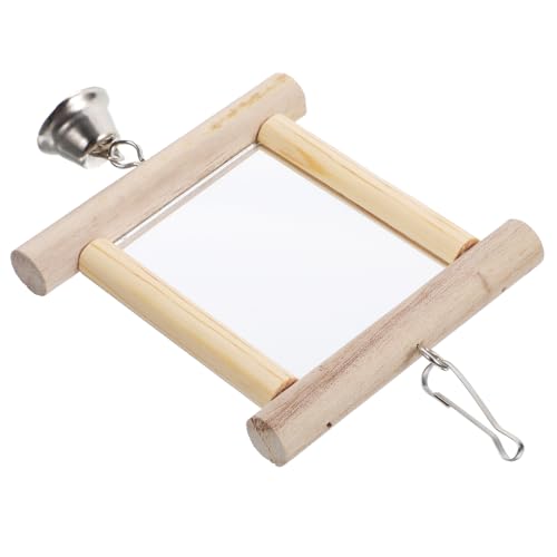 ibasenice Hängendes Papageienspielzeug Mit Spiegel Und Glocke Langlebiges Vogelspielzeug Für Sittiche Und Nymphensittiche Kreative Käfigdekoration Für Haustiere Fördert Aktives Spielen von ibasenice