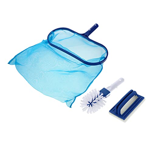 ibasenice Poolreinigungsset Poolreiniger Set Schwimmnetz Reinigungsnetz Reinigungsbürste Für Pools Laubkeschernetz Poolreinigungsbürsten Set Pool Skimmernetz Kunststoff von ibasenice