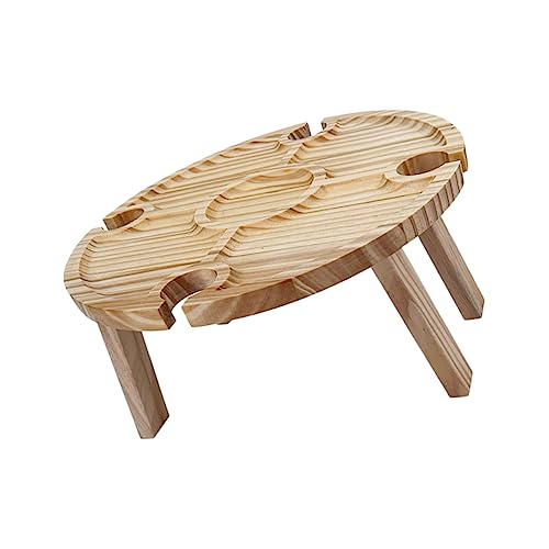 ibasenice Portabler Campingtisch Holz mit Weinglas Halter Faltbarer Tisch für Picknick Strand und Outdoor Aktivitäten für Weinfestivals und Gemütliche Abende ibasenice Portabler Campingtisch Holz mit Weinglas Halter Faltbarer Tisch für Picknick Strand und Outdoor Aktivitäten für Weinfestivals und Gemütliche Abende von ibasenice